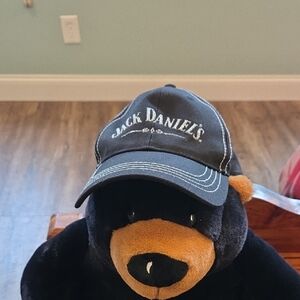 Jack Daniels Women's Black Hat With Sparkly Silver Writing And White Stitching